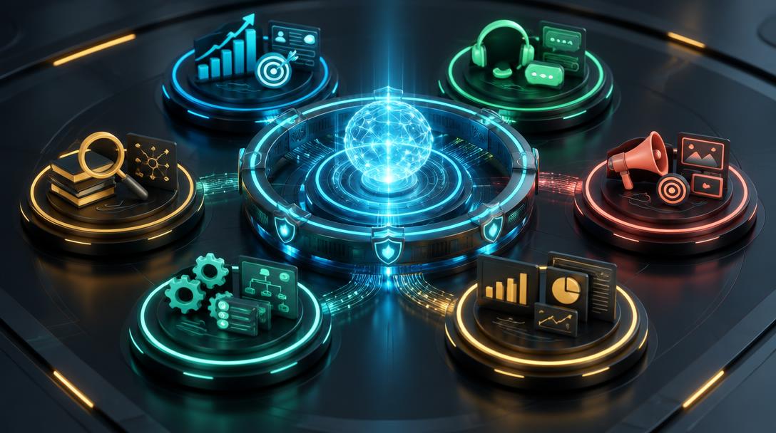 AI Agents for Business in 2026: What They Actually Do — editorial guide cover by Socialfelio