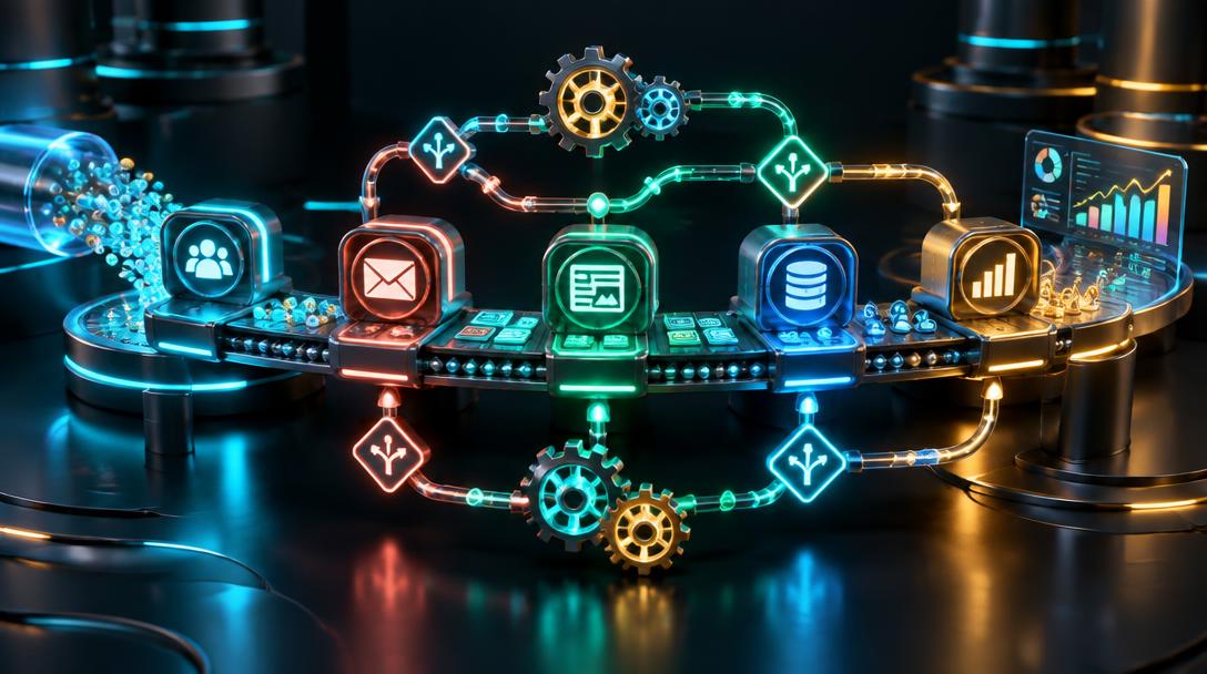 AI Marketing Automation: 12 Workflows That Save 20 Hours a Week — editorial guide cover by Socialfelio