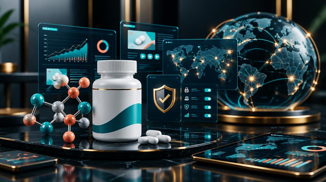 AI Pharmaceutical Digital Marketing Strategy: The 2026 Guide — editorial guide cover by Socialfelio