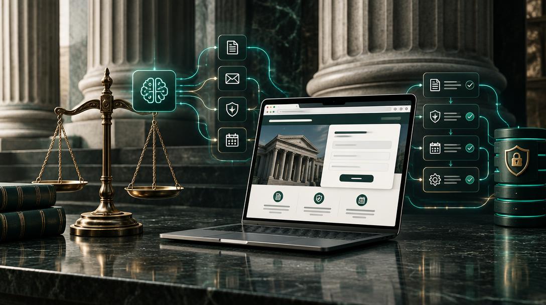 AI Website Development for Law Firms: The 2026 Client-Acquisition Guide — editorial guide cover by Socialfelio